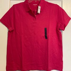 NWT Lands’ End Women’s Mesh Polo in Cactus Flower Size L